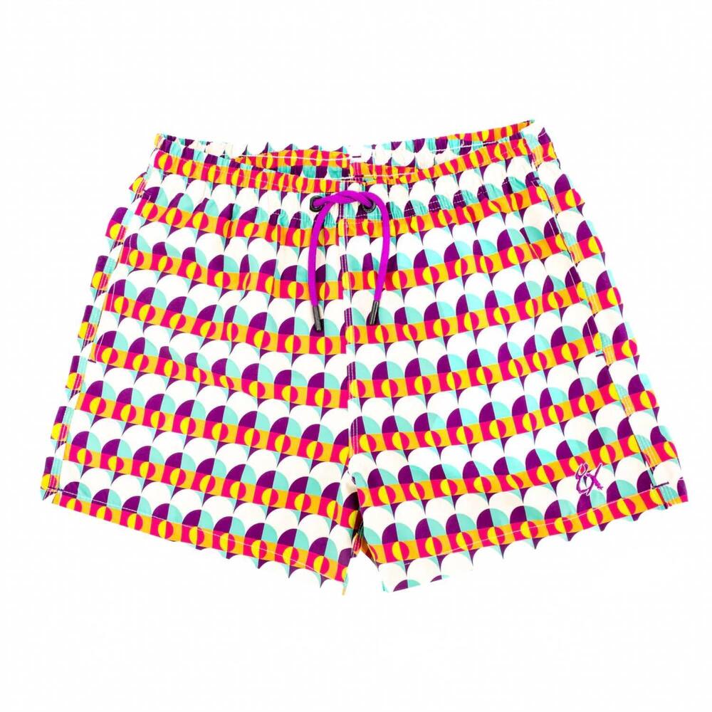 NEW EIGHT X men's sunset alchemy swim trunks in multi